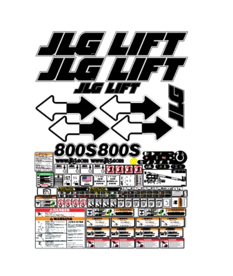 JLG 800S Boom Lift Decal Kit - SN Prior to 0300088933 7 YEAR VINYL! - Image 1 of 2