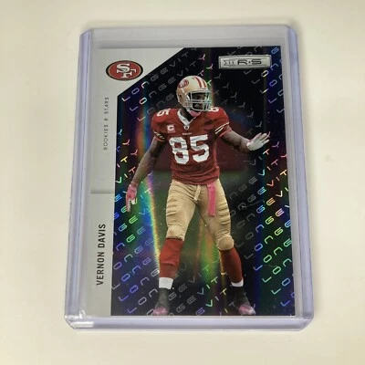 2011 Panini Rookies Stars Vernon Davis Black Longevity Game Used Patch #53/99 - Image 1 of 4