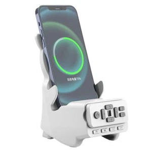 4 in 1 Wireless Charging Station Charger Dock Bluetooth Speaker Remote Con EDR - Zdjęcie 1 z 20