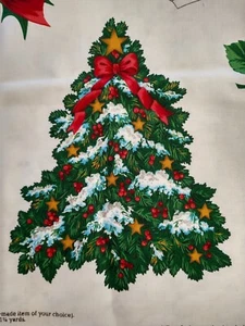 Cranston VIP Christmas Cotton Fabric STAR DUST APPLIQUES Panel Glitter Trees cut - Picture 1 of 9