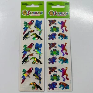 Vintage Sandylion Aufkleber Frösche und Vögel Prisma Packungen Neu - Bild 1 von 2
