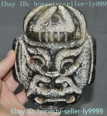 5.6" China Hongshan cultura antiguo jade tallado sacrificio antiguo máscara estatua Foto 1 de 4