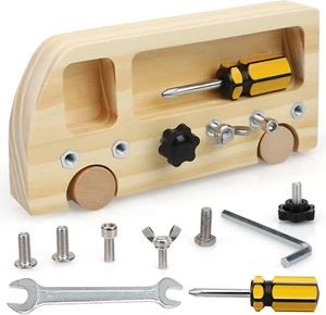 Wooden Montessori Screwdriver Board Set for 3 4 5 Toddler & Kid, Preschool Learn - Picture 1 of 12
