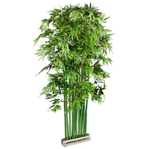 Elemento de protección visual de bambú soporte planta artificial con madera auténtica 200 cm Decovego - Imagen 1 de 6