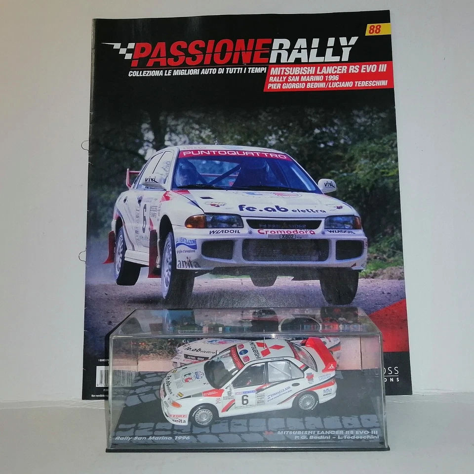MITSUBISHI LANCER RS EVO III RALLY SAN MARINO 1996 CON FASCICOLO SCALA 1/43 - Immagine 1 di 1