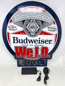 Budweiser We I.D. Date and Time Lighted Sign - Picture 1 of 5