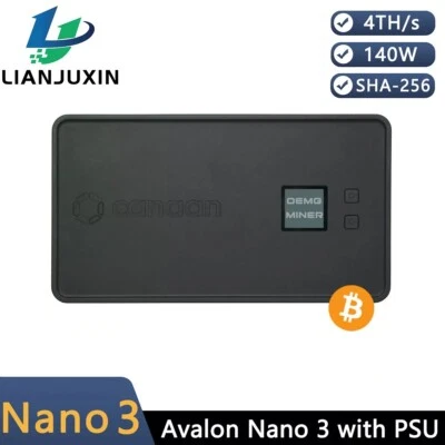 Canaan Avalon Nano 3 Bitcoin Miner 140W Home Quiet Asic Miner with PSU (Black) - Image 1 of 3