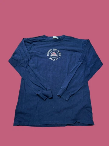 Columbus Blue Jackets CCM VTG Long Sleeve Shirt Large Cover
