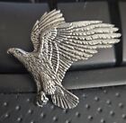 AR Brown Carved Pewter Brooch Pin Hat Flying Eagle Bird