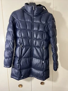 Calvin Klein Premium Down Packable Lightweight Coat Hooded Puffer Jacket Small - Picture 1 of 19