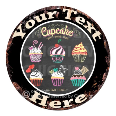 CP-0187 ANY NAME'S Custom Cupcake Bakery Personalized Metal Sign Decor Gift idea - Image 1 of 2