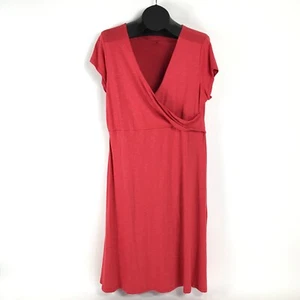 Horny Toad Empirical Dress Women's XL Orange Faux Wrap Stretch Knit Surplice - Picture 1 of 13