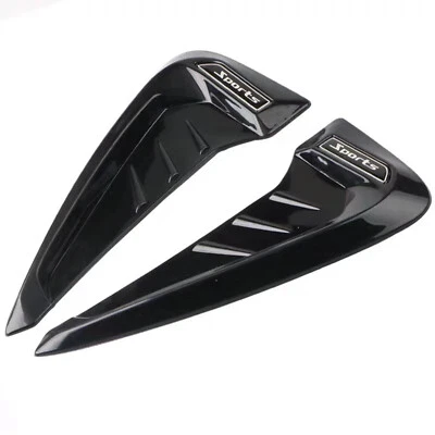 Pair Universal Black Car Truck Shark Side Fender Vent Decor Air Wing Cover Trim - Image 1 of 4