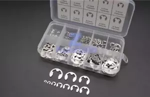 Edelstahl Sortiment Set 1,5 2 3 4 5 6 7 8 9 10 mm Sicherungsring E-Clip 120-teilig - Bild 1 von 1