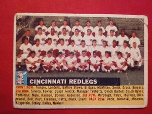 1956 Topps Cincinnati Redlegs #90 weiße Rückseite - Bild 1 von 2