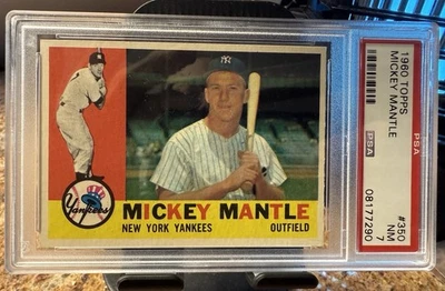 Mickey Mantle 1960 Topps #350 PSA 7 Foto 1 de 2