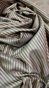 Gold Black Stripes Viscose Cupro Fabric Material Suit Jacket Ties Bags Lining - Picture 1 of 6