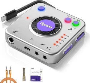 Synido Portable Guitar Audio Interface, 24-bit/96kHZ Audio Adapter with USB-C - Picture 1 of 8
