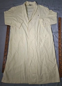 Vtg Polo Ralph Lauren Robe Mens Large M Yellow Flesh Pony Lounge Bath Preppy - Picture 1 of 15