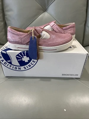 Туфли на плоской подошве Birkenstock для девочек Abileen Matt Jan металлик розовые размер 35 - Изображение 1 из 4