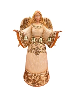 Jim Shore Enesco "Let The Carols Play" Elfenbein und Gold Engel Figur Originalverpackt - Bild 1 von 8