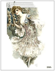 Musiker Mädchen um 1900. Reproduktion Postkarte. Neu. Unbenutzt. P.2 - Bild 1 von 1