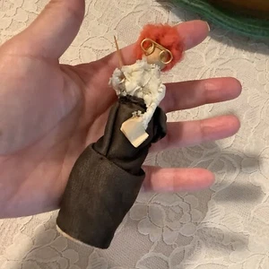 Vintage handgefertigte rote Kopf viktorianische Schule Lehrer Puppe Figur 5" Akademie - Bild 1 von 8