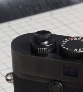 Knurled Black Shutter Button Soft Release Metal Concave  Fuji XT2 X20 X100 LEICA - Picture 1 of 6