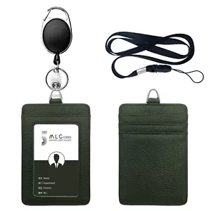 5MLGgoods Leather Work Id Badge Holder with Clip Lanyards ( Voilet, 1 pcs) - Picture 1 of 147