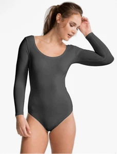Spanx NWT size Small Long Sleeve Bodysuit in dark gray (STEEL) FS6015 - Picture 1 of 6
