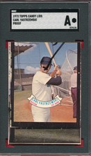 AUTHENTIC 1972 CANDY LID CARL YASTRZEMSKI SGC GRADED TOPPS FACTORY PROOF *TPHLC