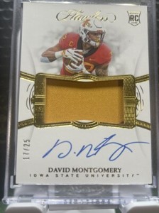 2019 Flawless David Montgomery RPA /25 On Card Auto