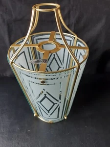 Vintage Frosted Glass Panel Light Shade - Picture 1 of 8
