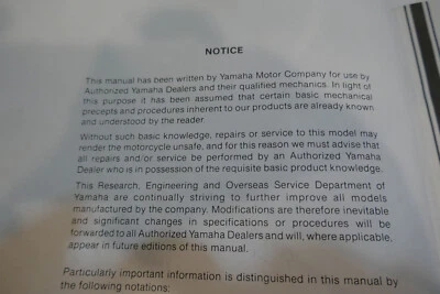 正品雅马哈 XT125/200K:工厂服务手册  — 第 1/4 张图片
