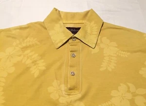 Tommy Bahama 18 Golf Yellow Plumas Pines Floral Men's Polo Shirt Size M - Picture 1 of 13