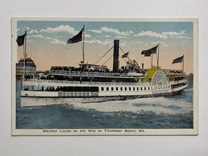 Steamer Louise on the Way to Tolchester Beach Maryland Vintage Postcard - Picture 1 of 2
