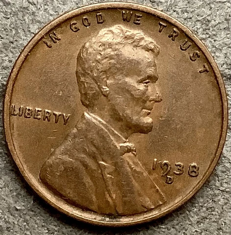 1938 D * Lincoln Wheat Cent - Higher / High Grade ~ X058 Cover