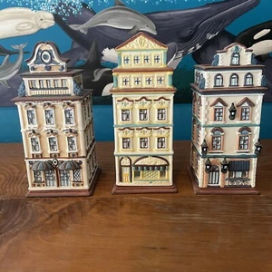 Partylite Cafe Prague, Vienna, Amsterdam Tealight House Ceramic Collectible - Picture 1 of 8