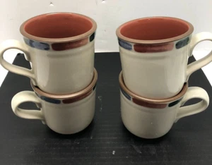 NORITAKE STONEWARE "WARM SANDS" PATTERN LOT OF 4 COFFEE TEA MUGS CUPS 8472 - Picture 1 of 7