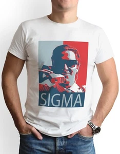 T-shirt meme maschile Sigma divertente parodia internet scherzo bateman meme regalo psico - Foto 1 di 2