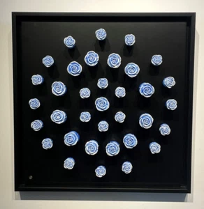 Keren Kopal Blue " roses in Love" Wall Art & Austrian crystals EDITION 1/1 - Imagen 1 de 9