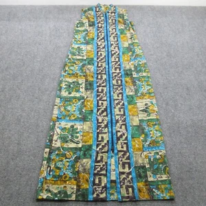 Vtg Serbin of Florida Dress Womens Large Blue Hawaiian Art Wear Geometric Floral - Picture 1 of 13
