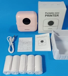 Kleiner Drucker Bluetooth tintenlos tragbar Thermodruck, Aufkleber und normales Papier - Bild 1 von 3
