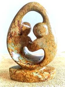 Hand Carved Abstract Dancing Couple Stone Sculpture - Picture 1 of 6