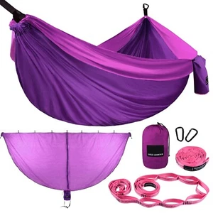 Double Person Hammock with Tree Straps and Bug Net for Outdoor Camping Hammock - Picture 1 of 6