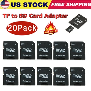 20 Packs Adaptateur Micro SD TransFlash TF vers SD SDHC Carte Mémoire Adaptateur Convertisseur - Photo 1 sur 12