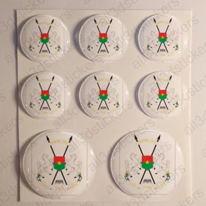 Stickers Burkina Faso Coat of Arms Gel Domed Resin 3D Burkina Faso Vinyl Sticker - Picture 1 of 1