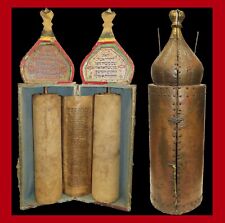 Rare Antique Torah Bible Scroll On Deer Parchment 150 yrs old from india/Iraq.