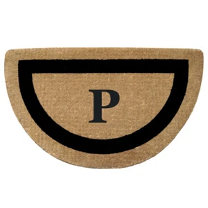 Halbrunder robuster Kokos Passepartout - einzelner Bilderrahmen (22" x 36") Monogramm "P" - Bild 1 von 5