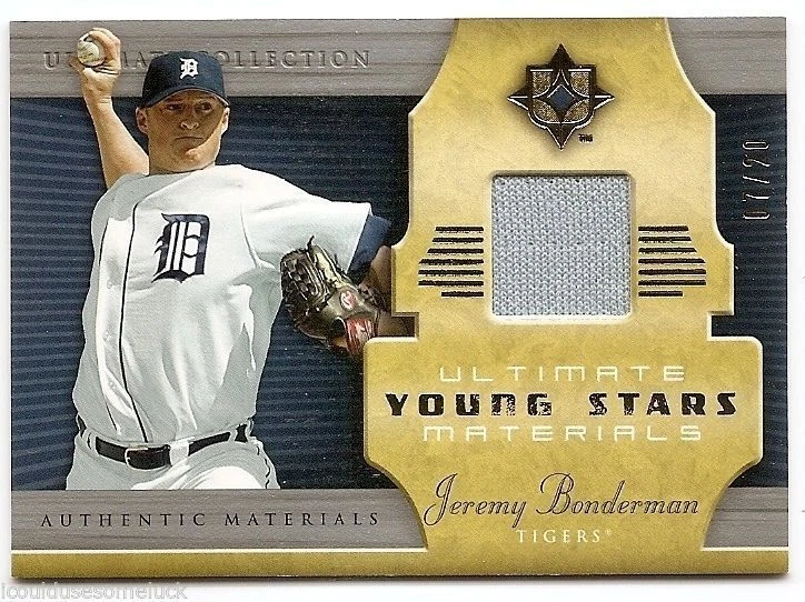 2005 UD ULTIMATE COLLECTION YOUNG STARS MATERIALS JERSEY Jeremy Bonderman #7/20 - Image 1 of 1